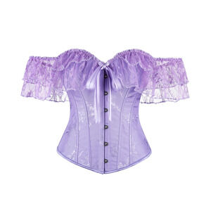 Purple Floral Corset Lace Up Coquette Fairycore Renaissance Faire Women's Small